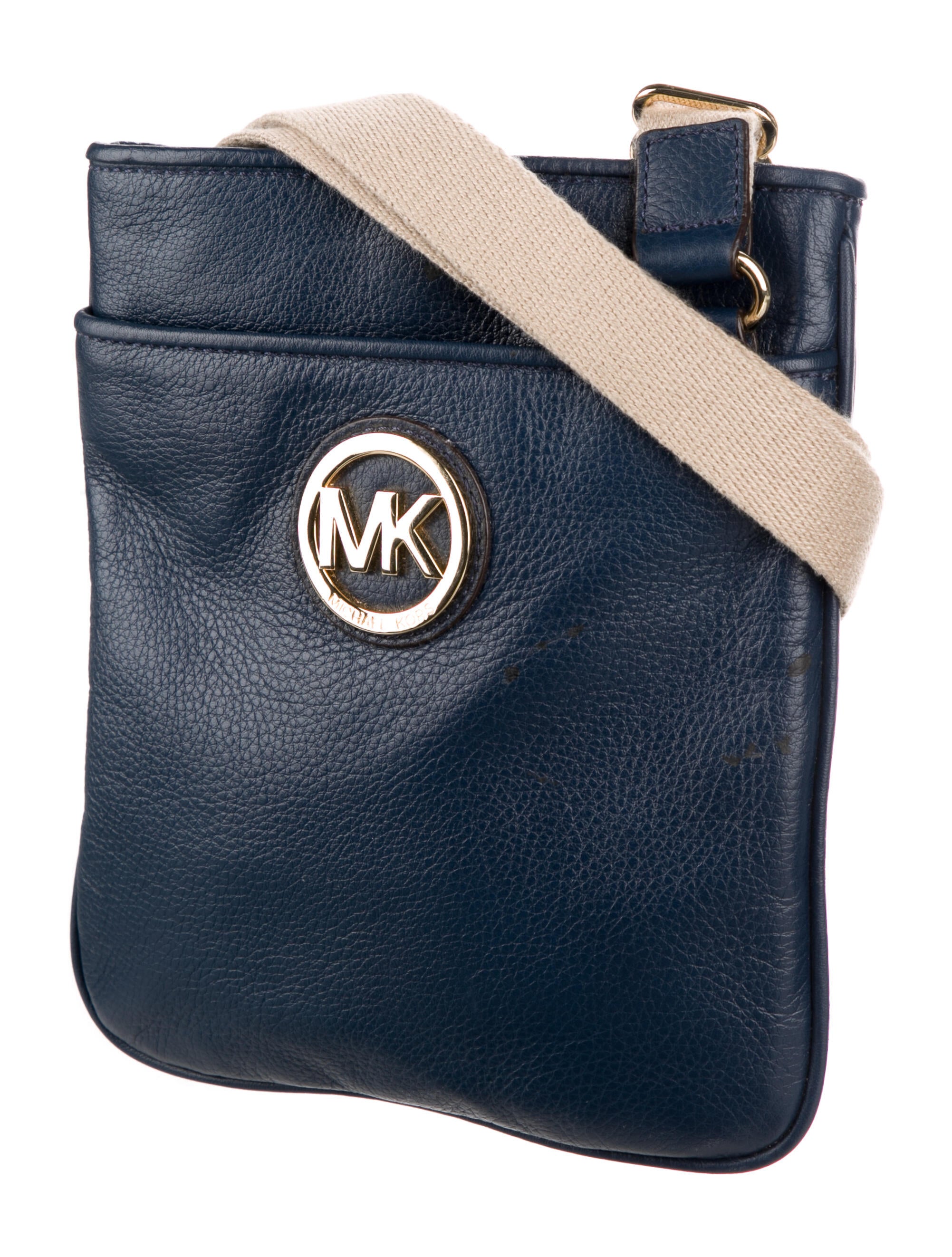 Michael Michael Kors Fulton Leather Crossbody Bag Blue Crossbody Bags, Handbags WM5139305