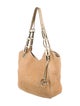 Michael Michael Kors Leather-Trimmed Raffia Shoulder Bag