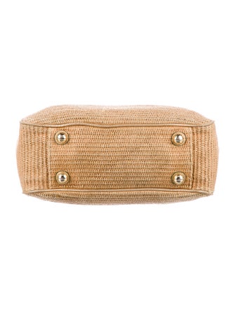 Michael Michael Kors Leather-Trimmed Raffia Shoulder Bag