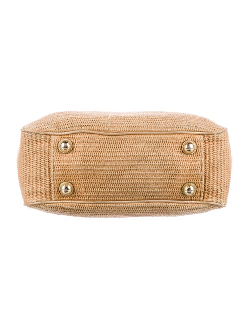 Michael Michael Kors Leather-Trimmed Raffia Shoulder Bag