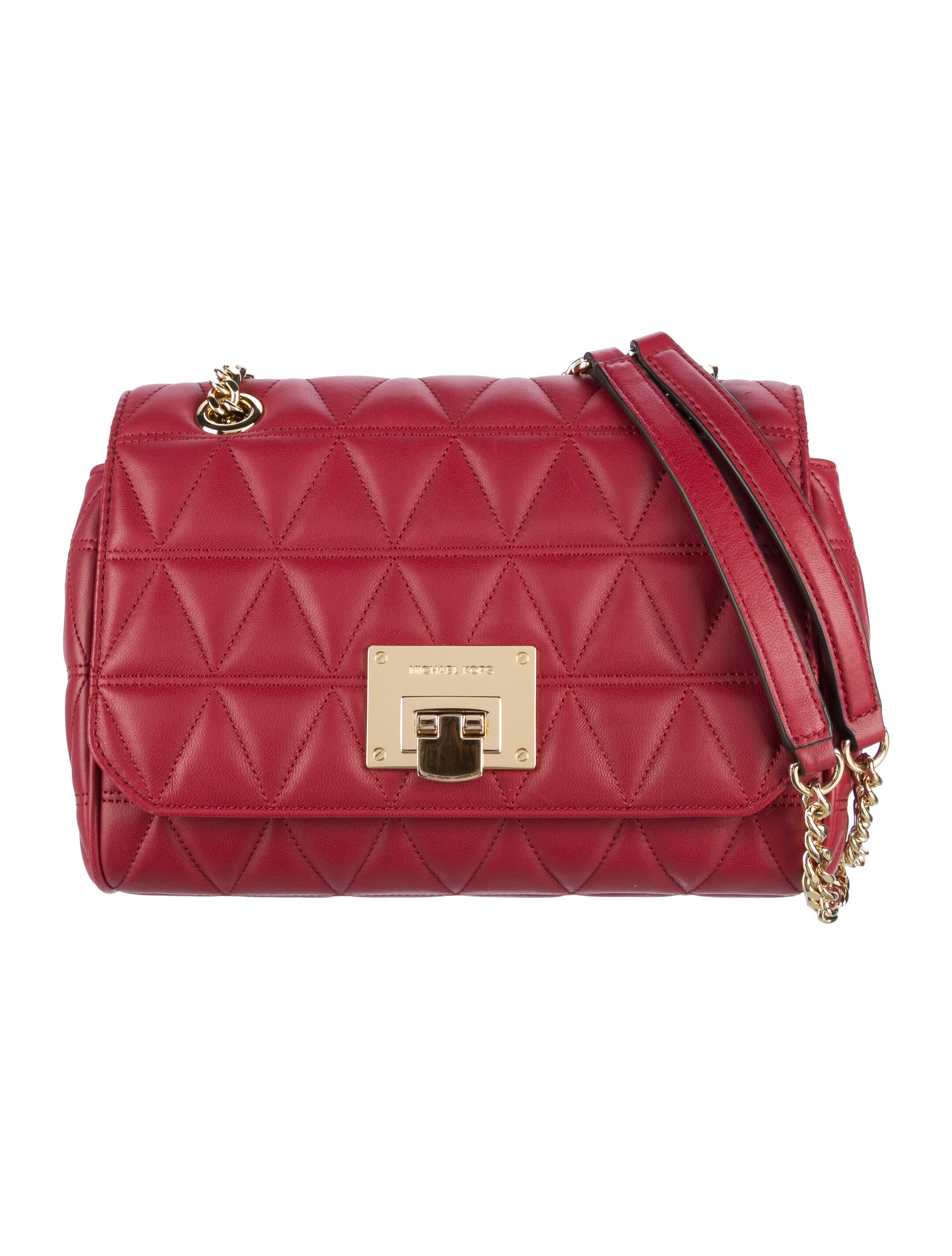 Michael Michael Kors Leather Shoulder Bag Red Shoulder Bags, Handbags