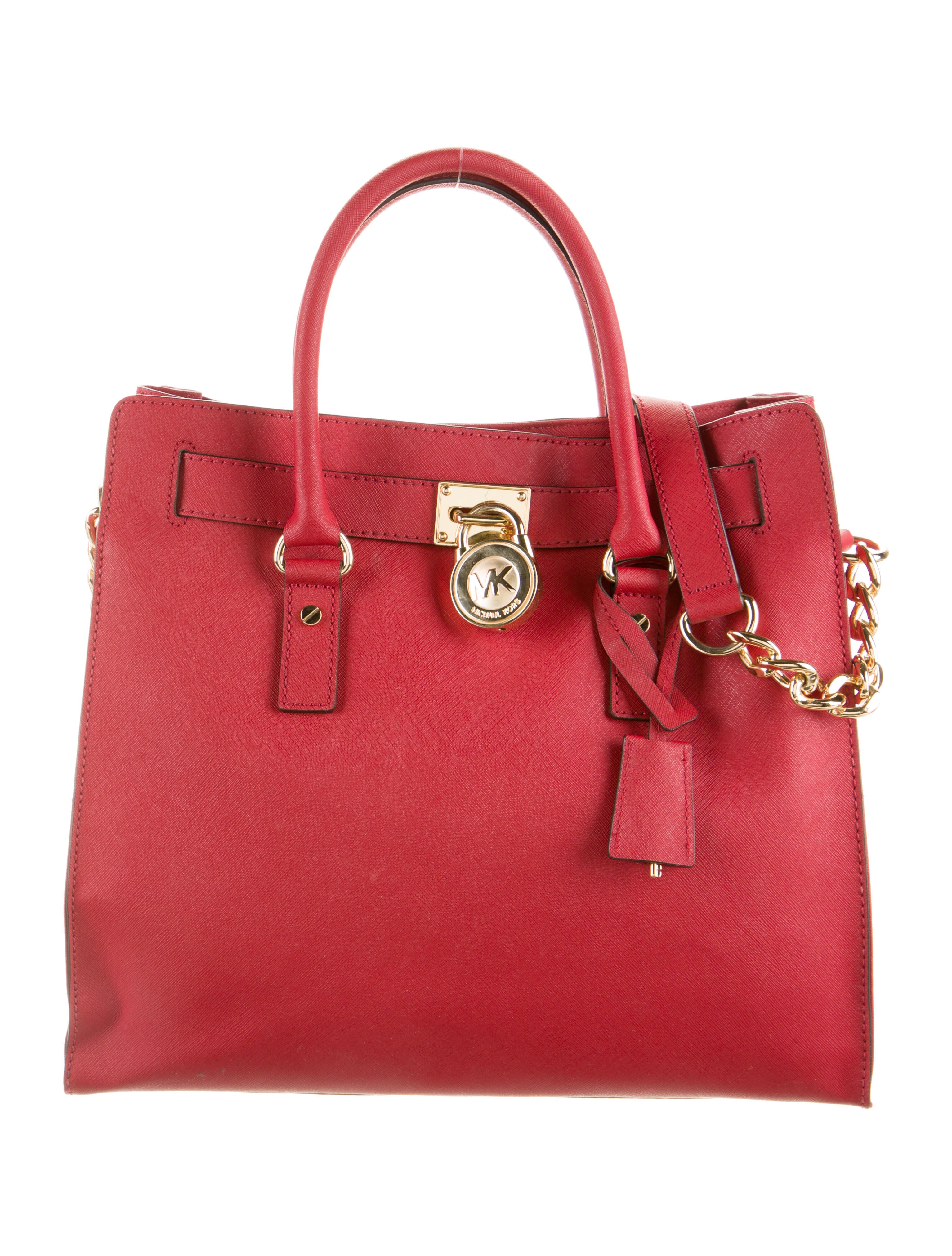 Michael Michael Kors Saffiano Leather Handle Bag Red Handle Bags