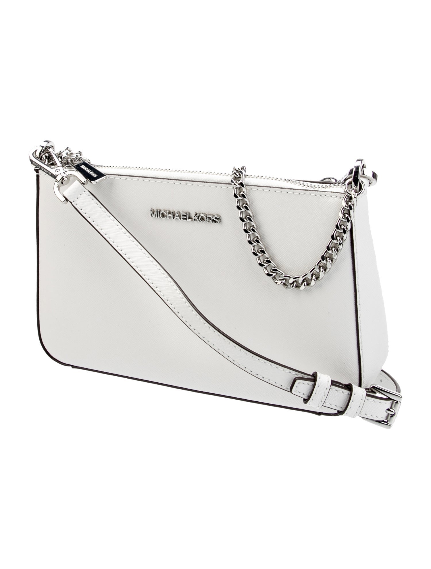 Michael Michael Kors Medium Leather Crossbody Bag - White