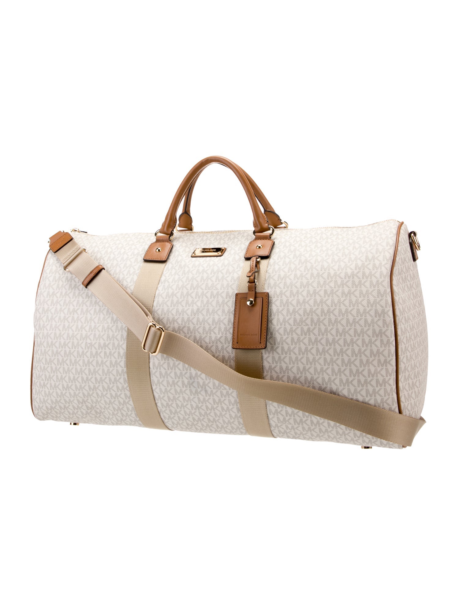 Michael Michael Kors Pattern Print Coated Canvas Duffle Bag - Neutrals ...