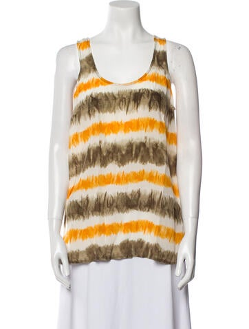 Michael Kors Tops Silk Striped Top L