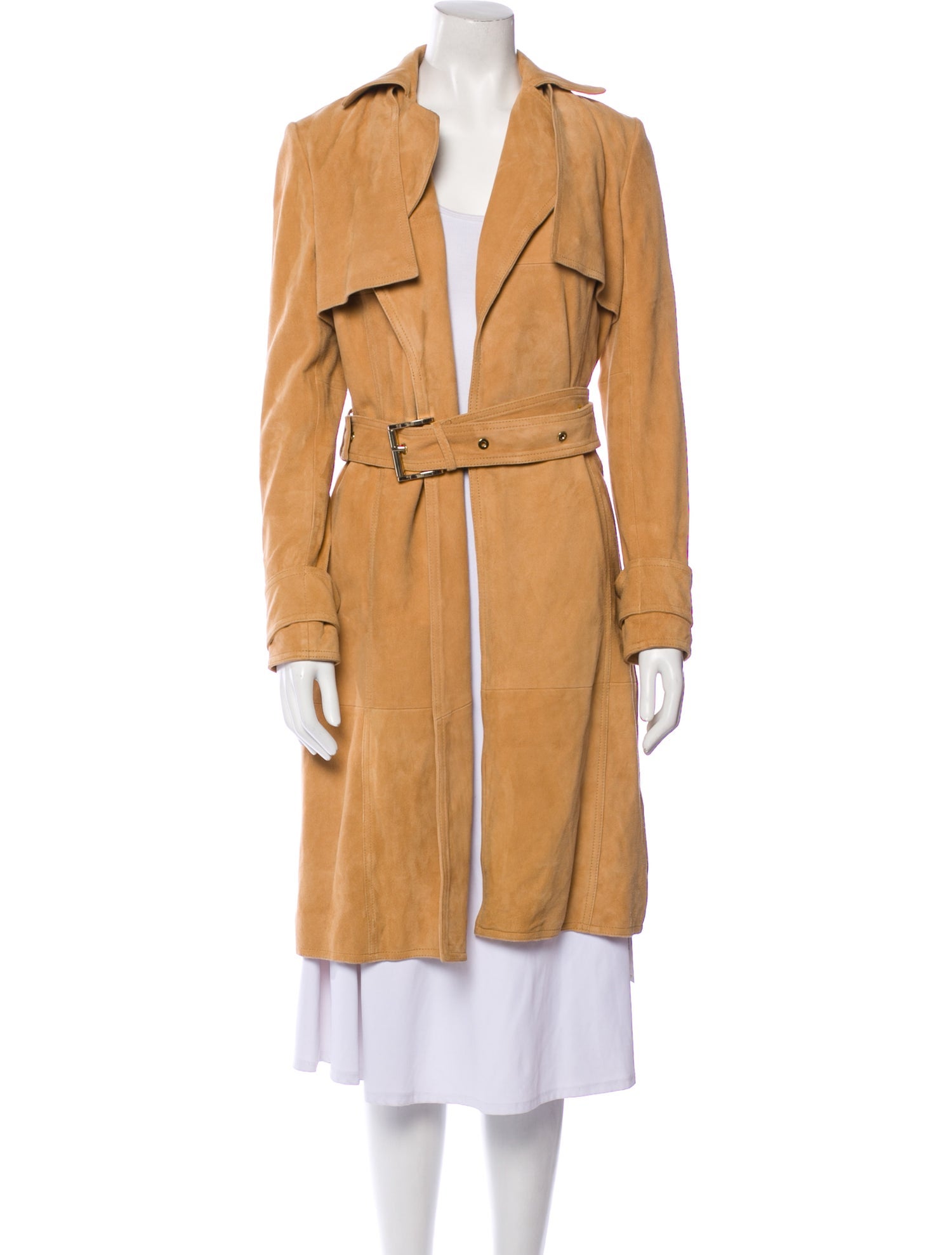 Michael Michael Kors Suede Trench Coat Neutrals Coats Clothing WM5167270 The RealReal