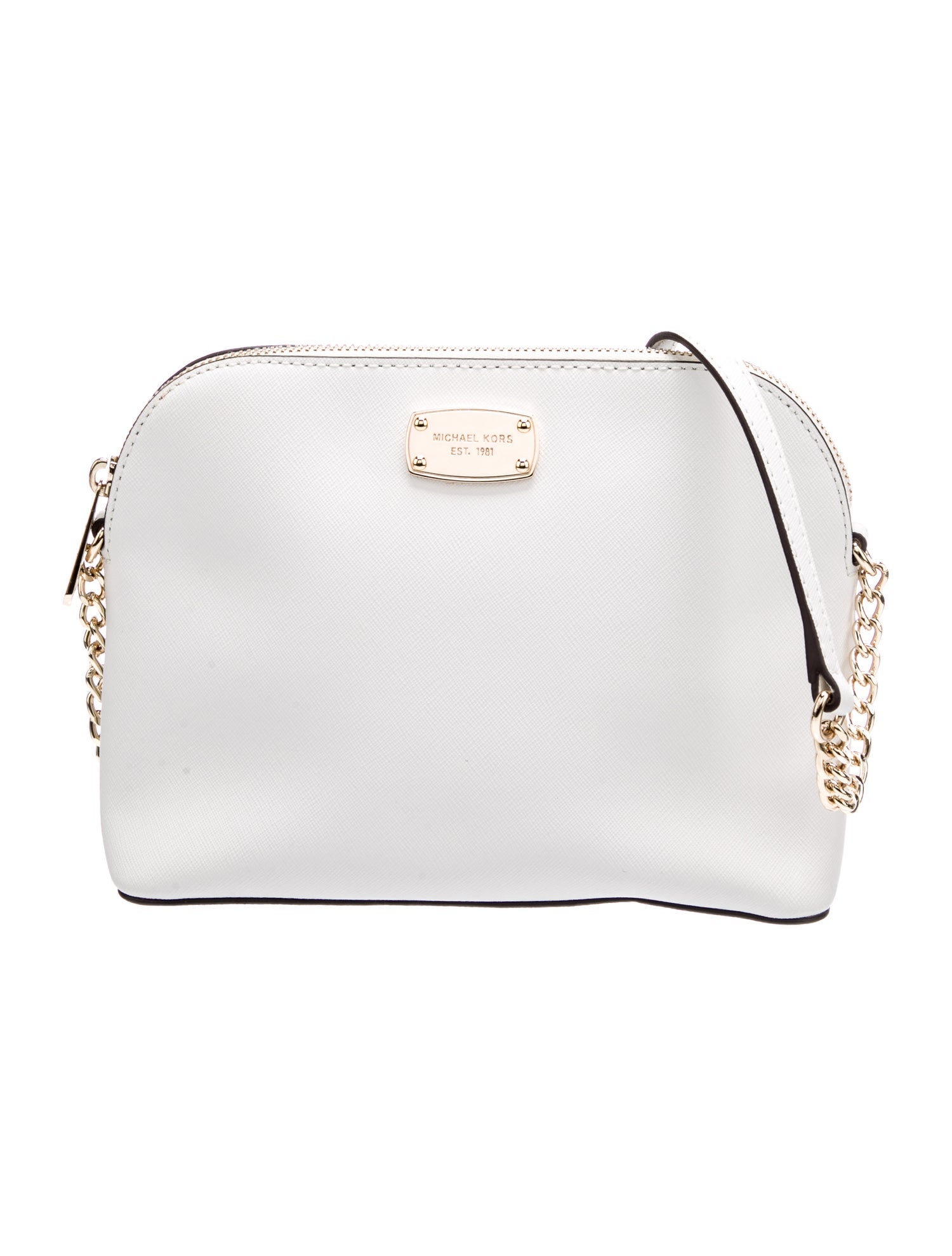 Shop saffiano leather chainlink tote bag Free Shipping Michael Michael Kors Saffiano  Leather Chain Link Crossbody