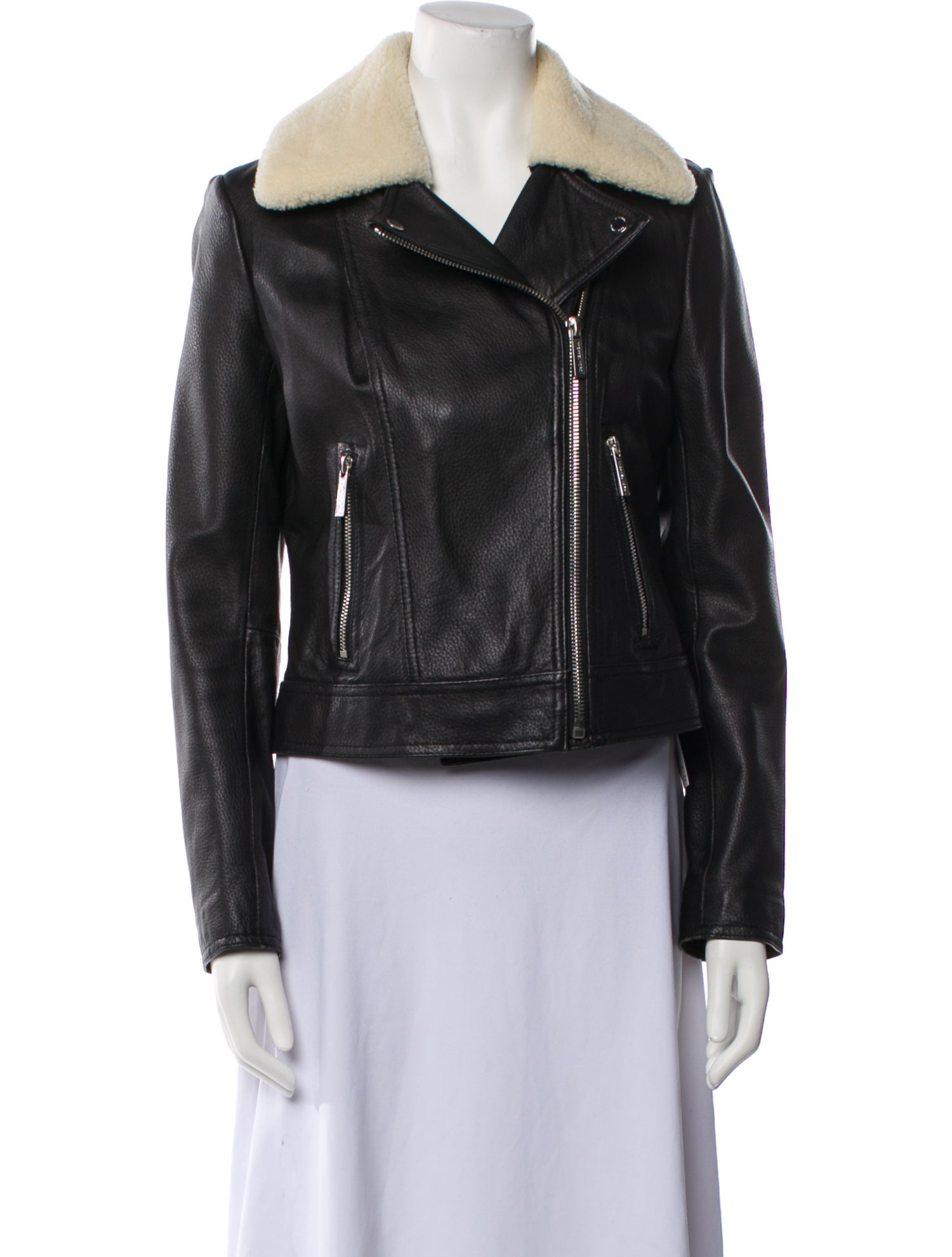 Michael Michael Kors Leather Fur Jacket