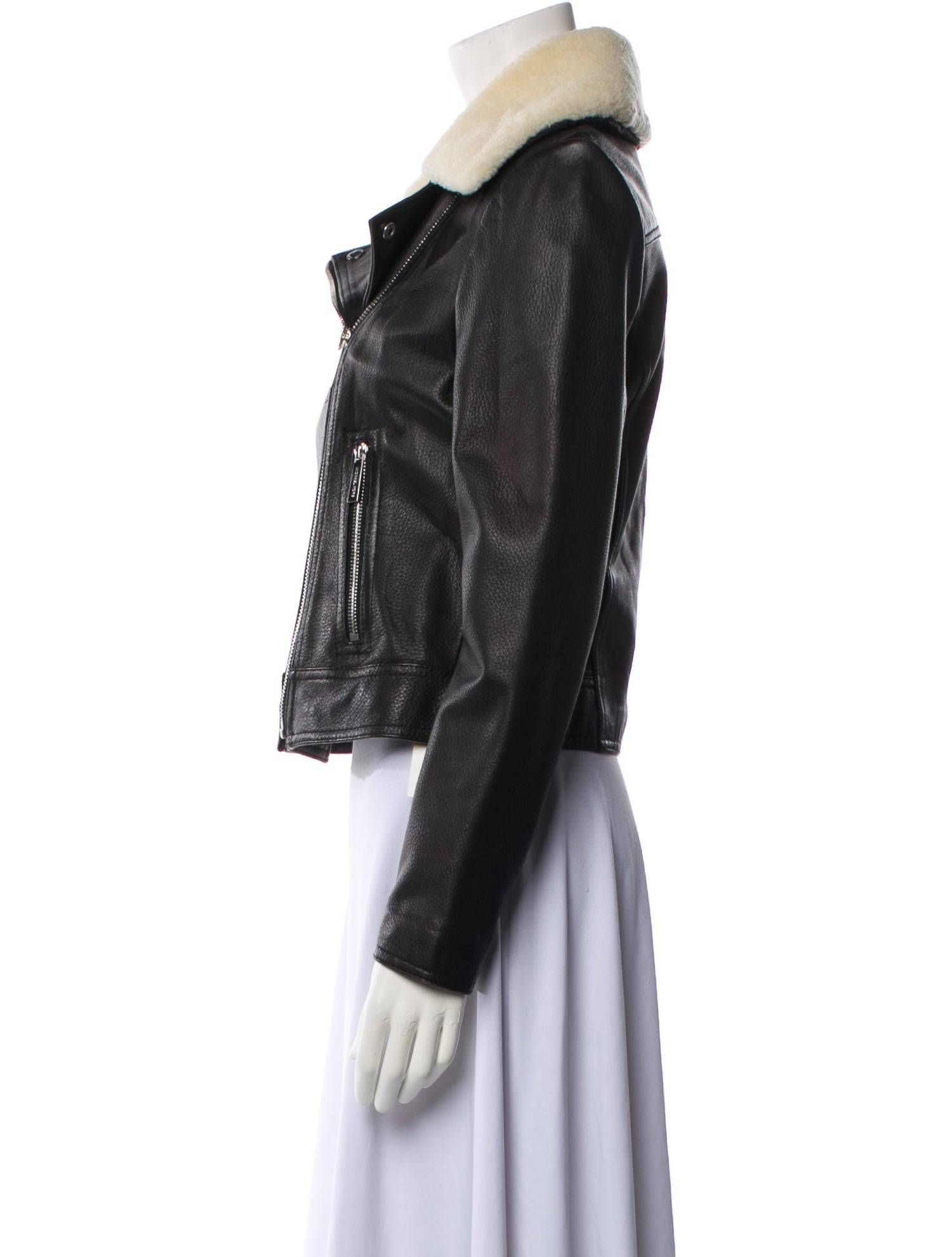 Michael Michael Kors Leather Fur Jacket