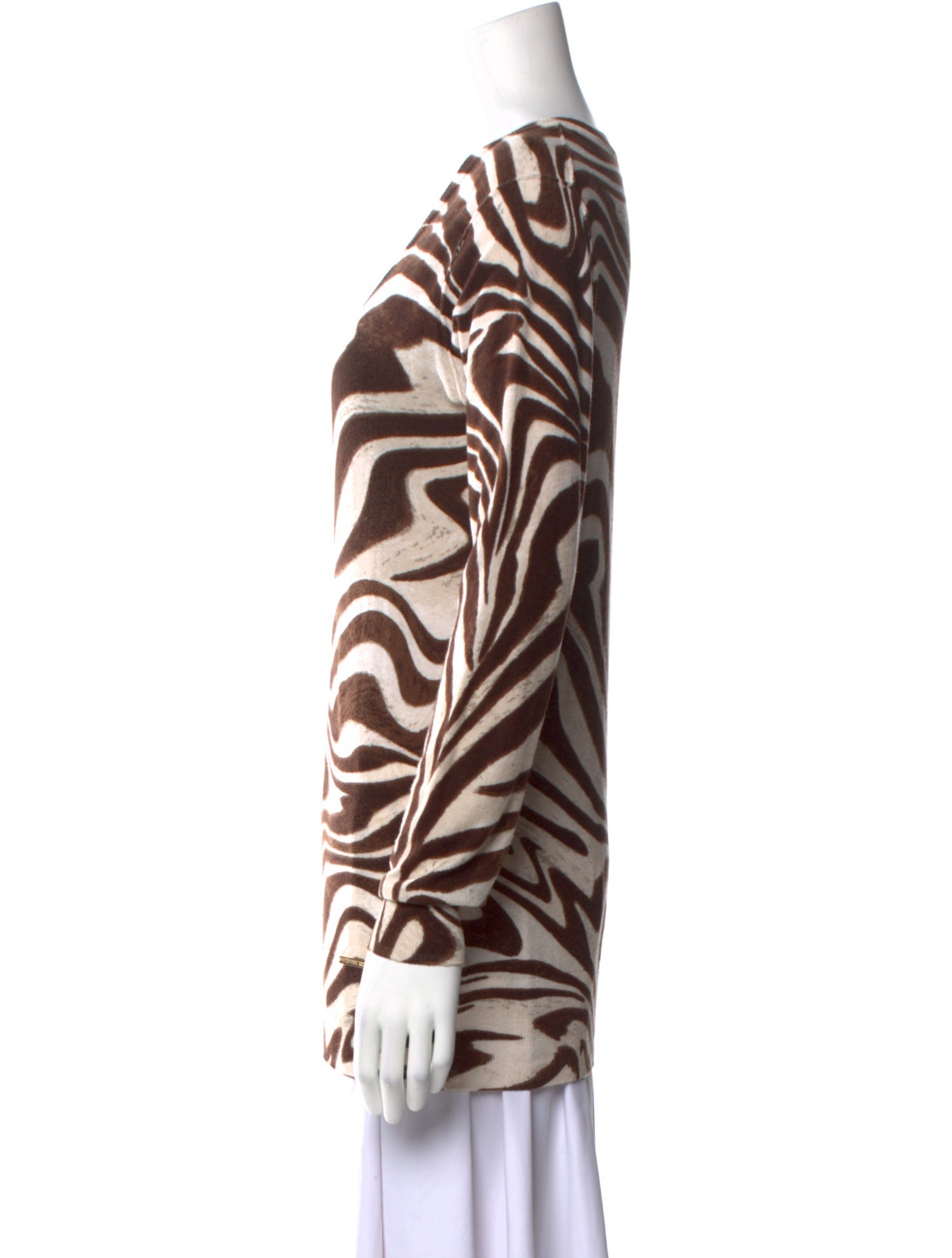 Michael Michael Kors Animal Print V-Neck Sweater