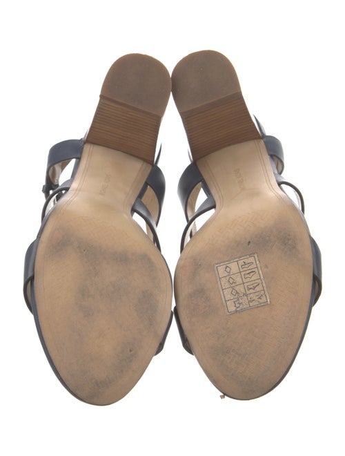 Michael Michael Kors Leather Floral Print T-Strap Sandals