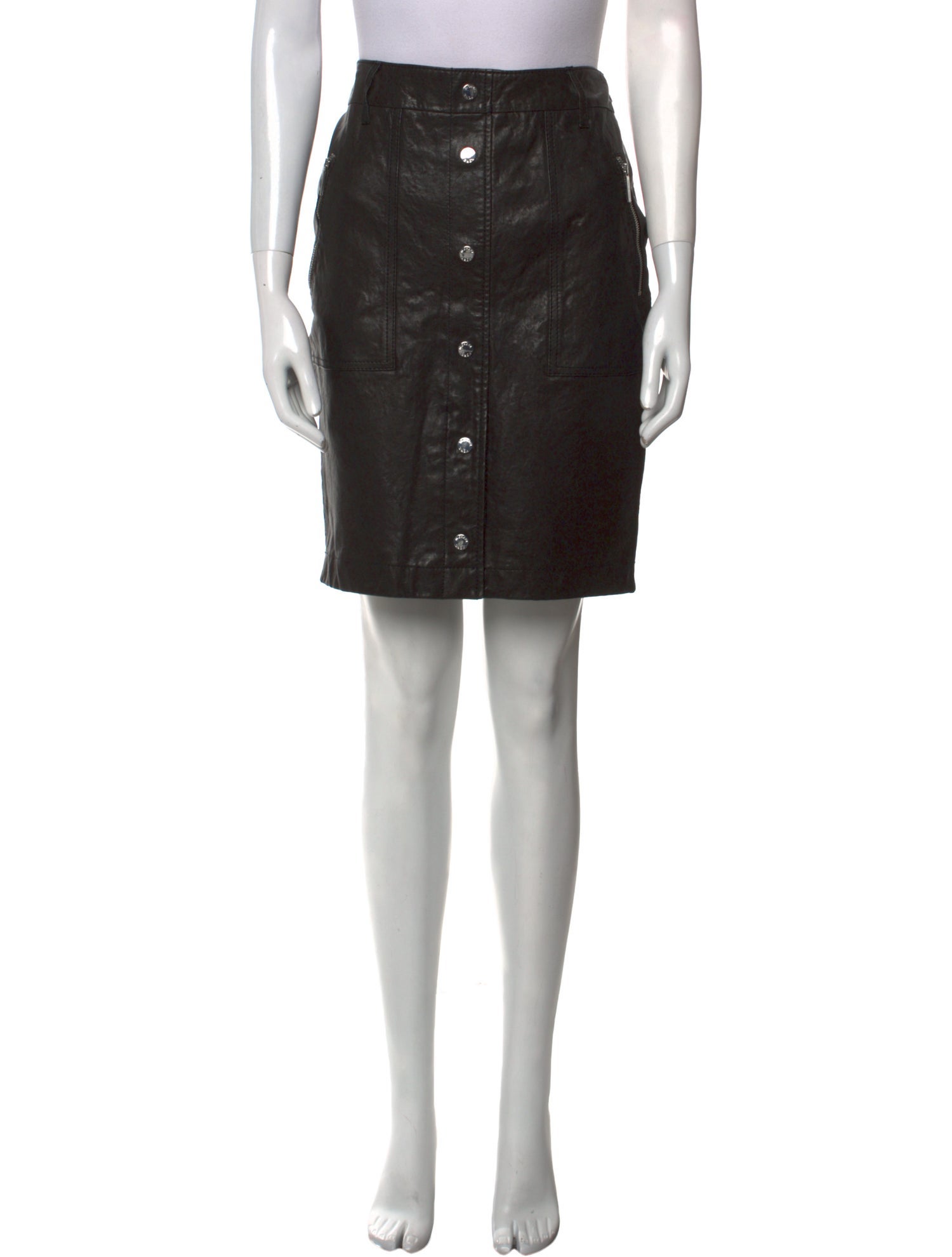 Michael Michael Kors Leather Knee-Length Skirt