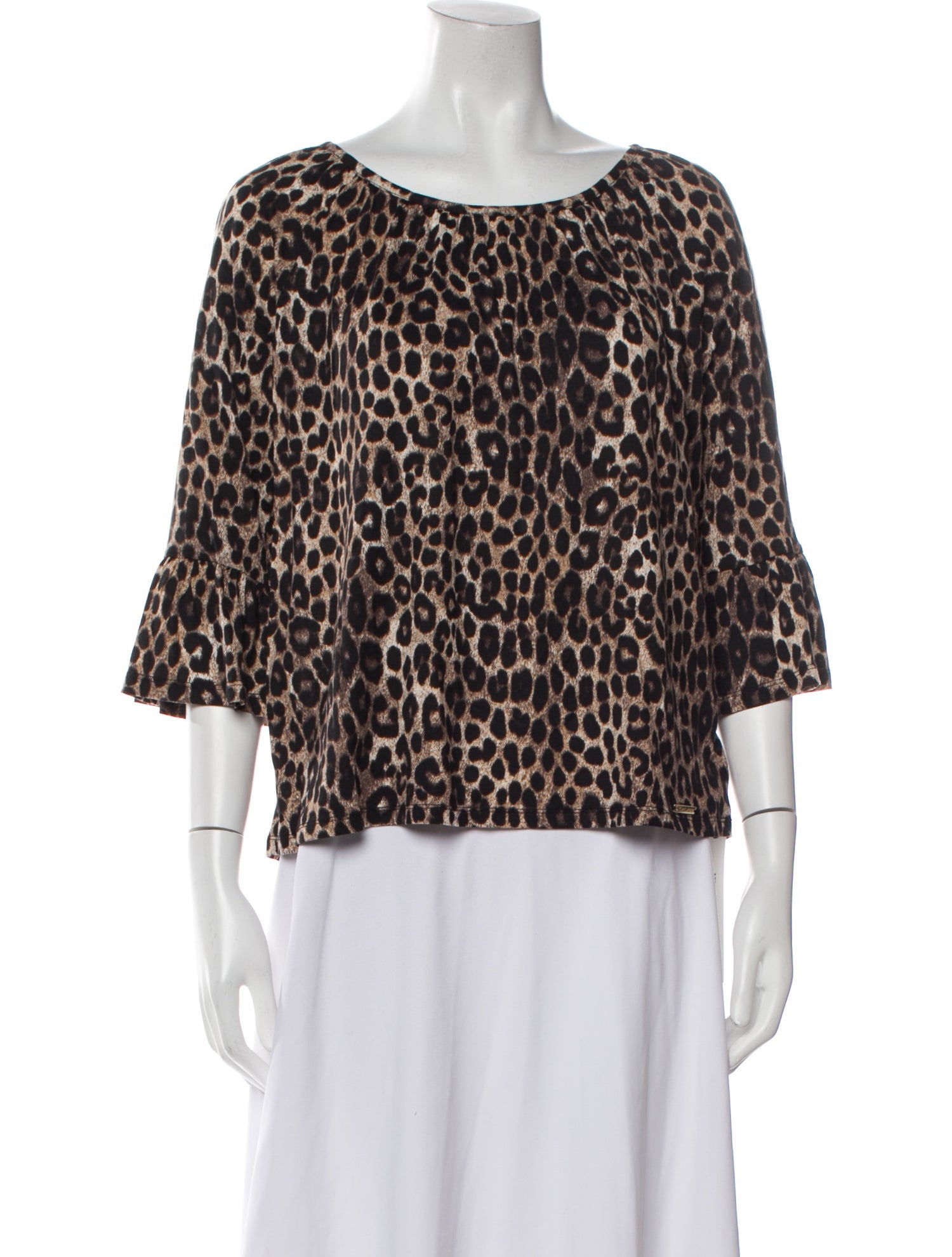 Michael Michael Kors Animal Print Scoop Neck Blouse
