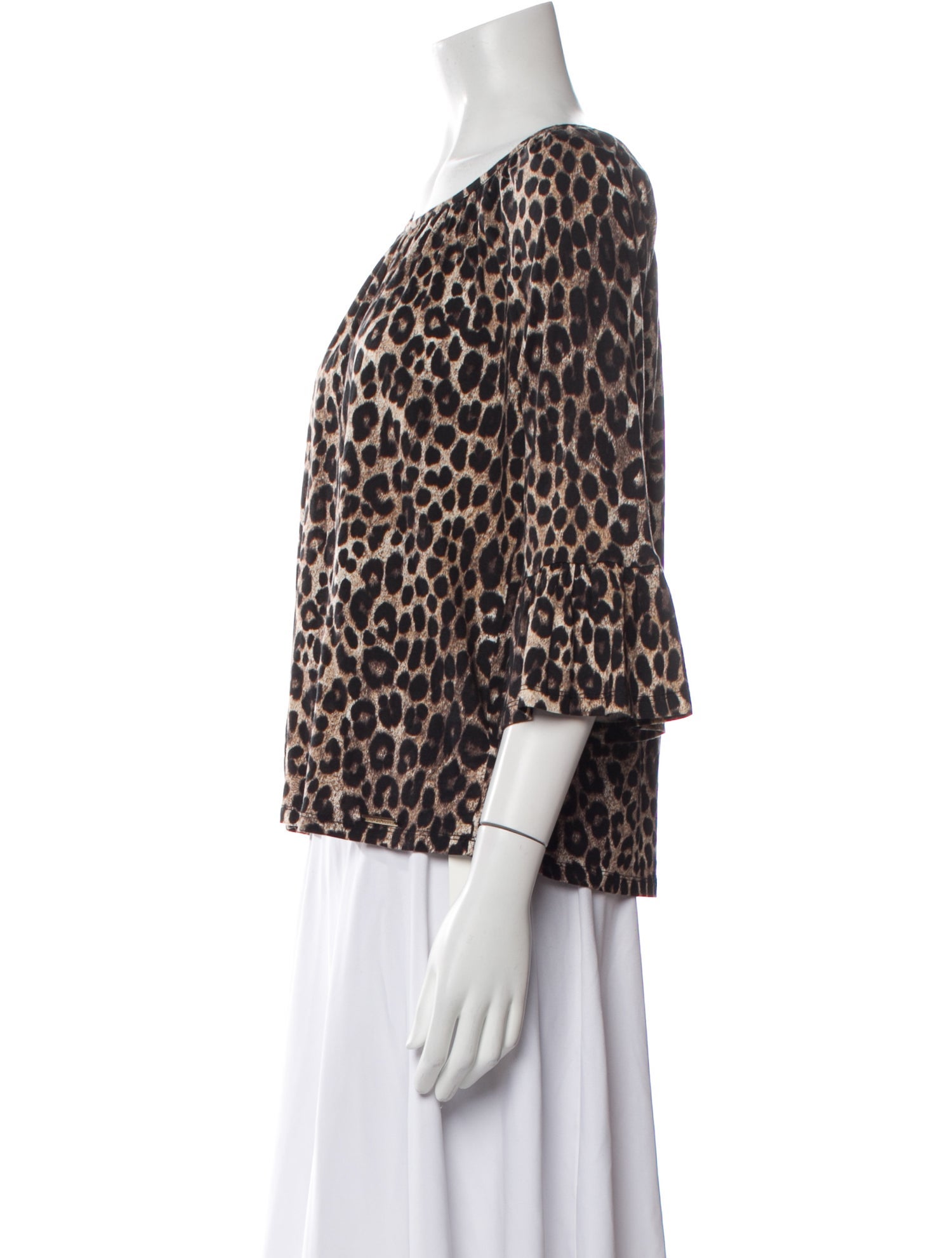 Michael Michael Kors Animal Print Scoop Neck Blouse