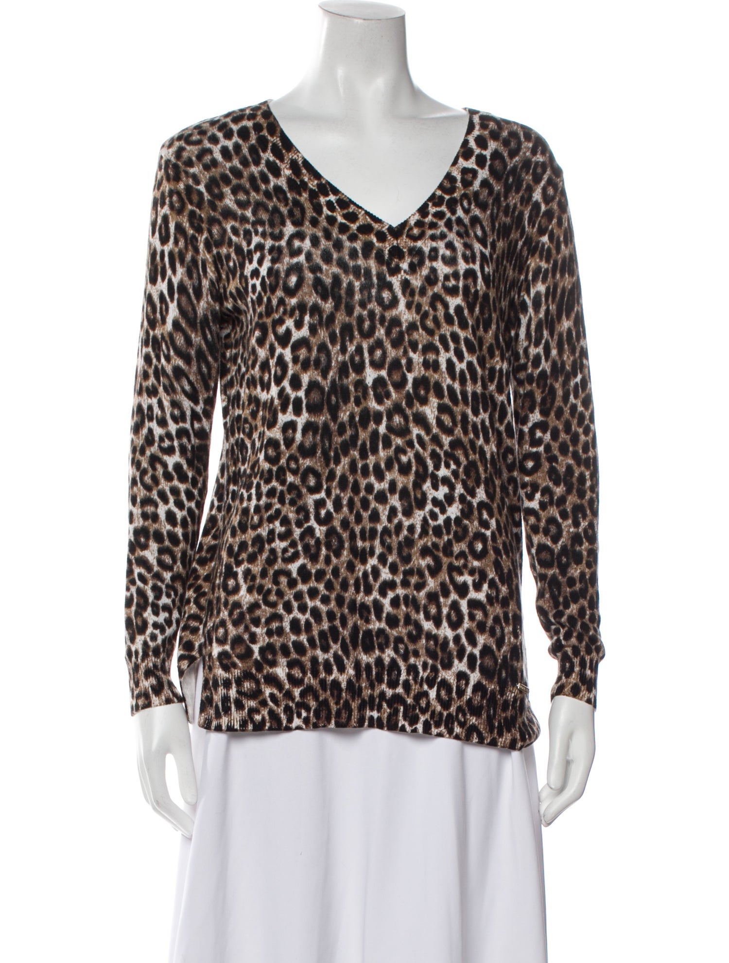 Michael Michael Kors Animal Print V-Neck Blouse