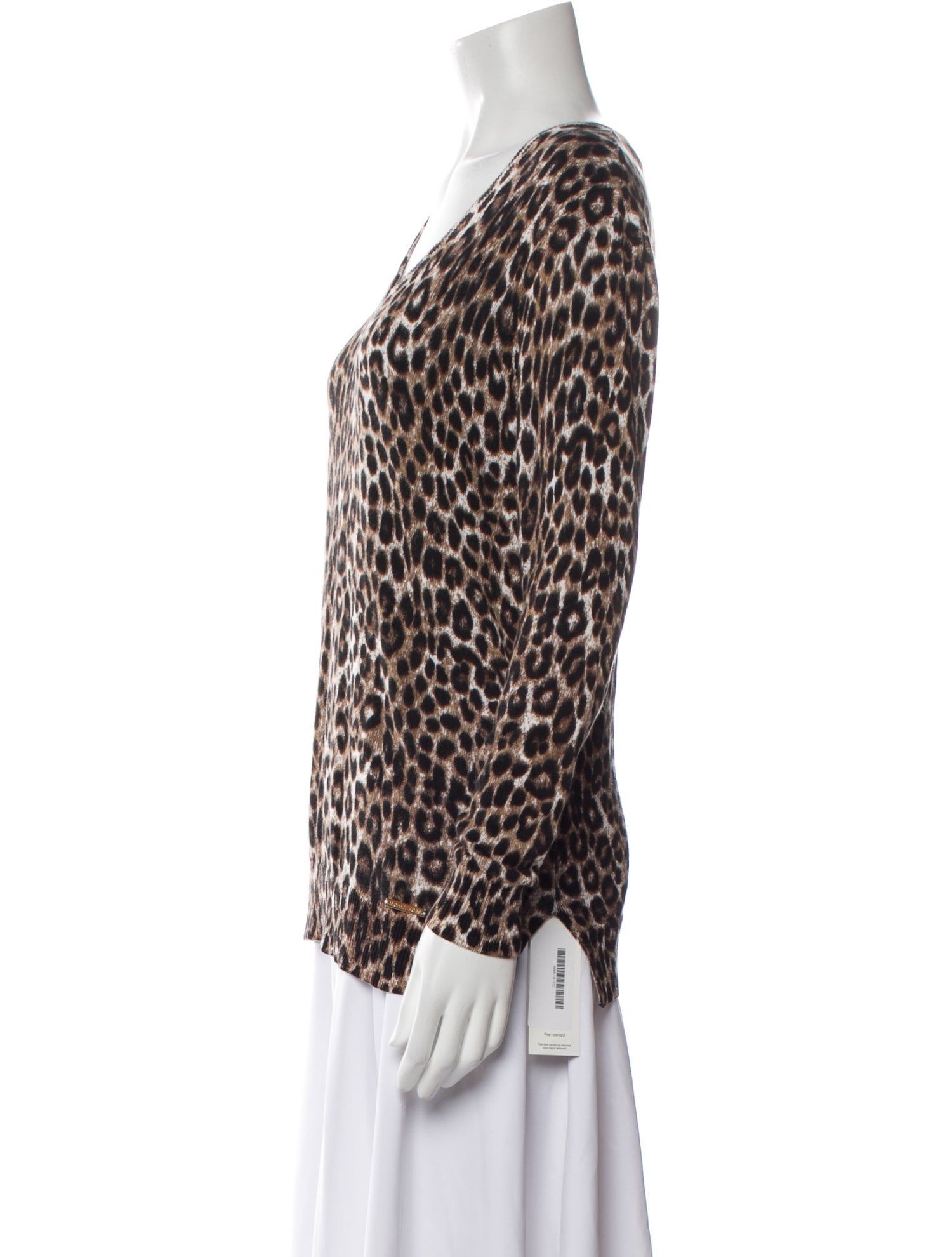 Michael Michael Kors Animal Print V-Neck Blouse