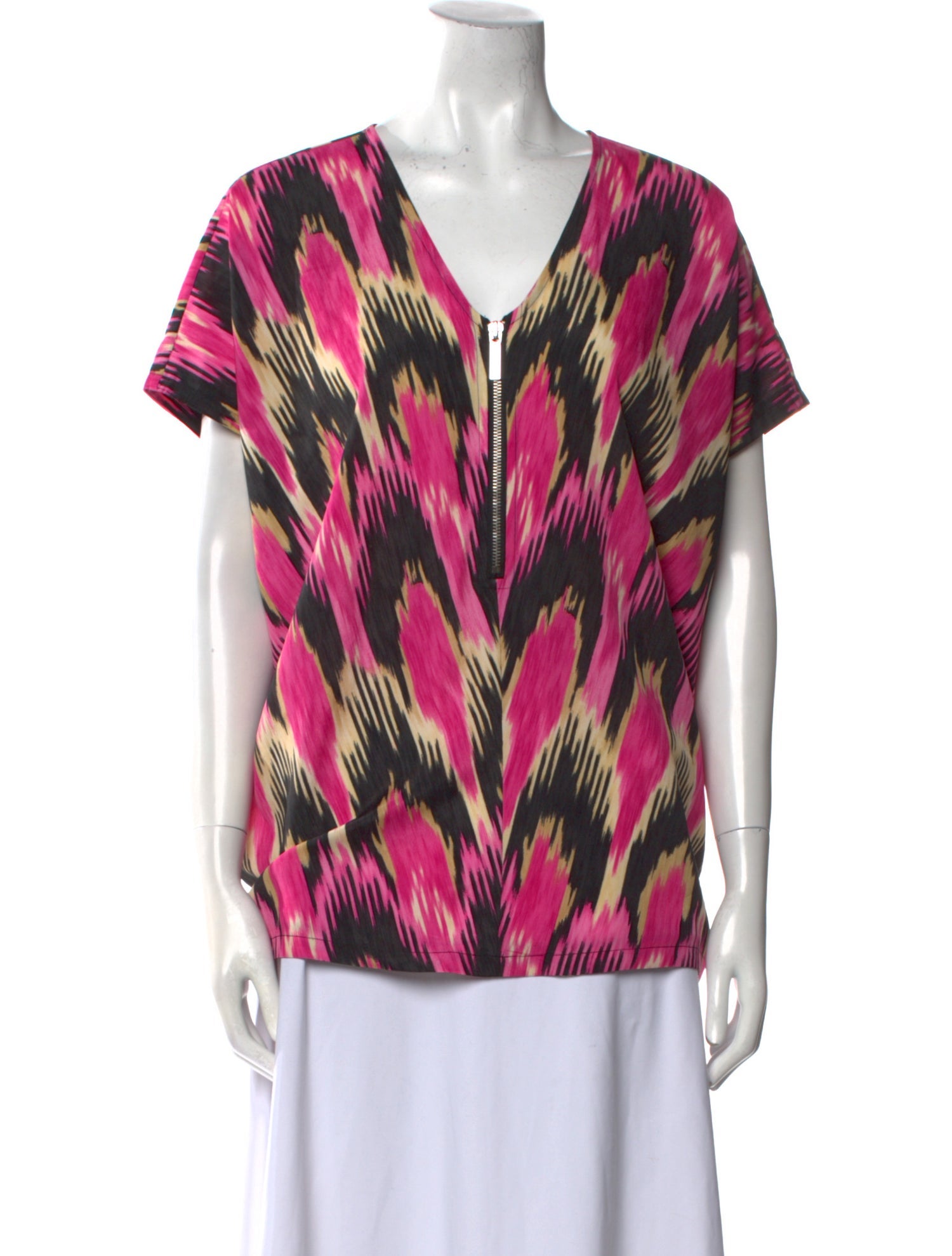 Michael Michael Kors Printed V-Neck Blouse