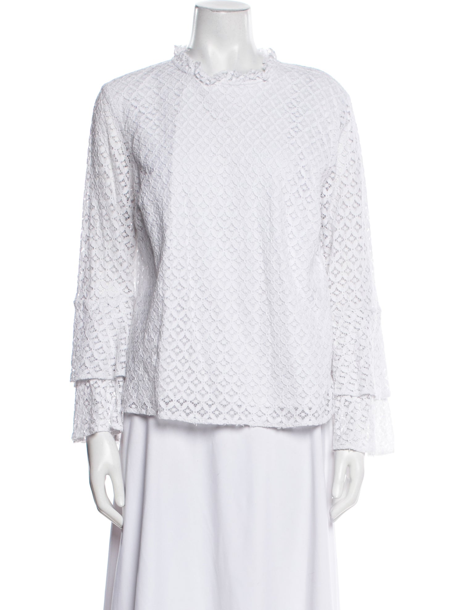 Michael Michael Kors Lace Pattern Mock Neck Blouse