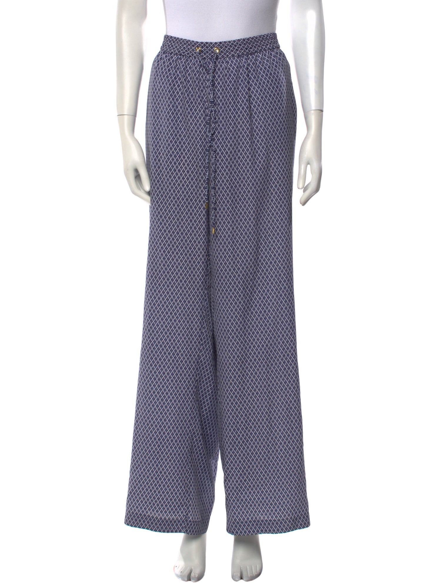 Michael Michael Kors Satin Wide Leg Pants - Blue, 12.25