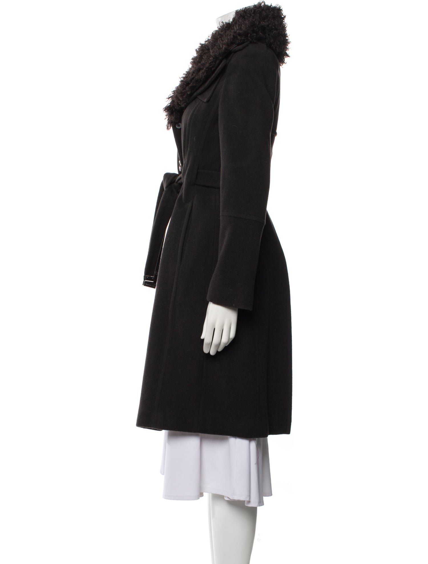 Michael Michael Kors Wool Faux Fur Coat