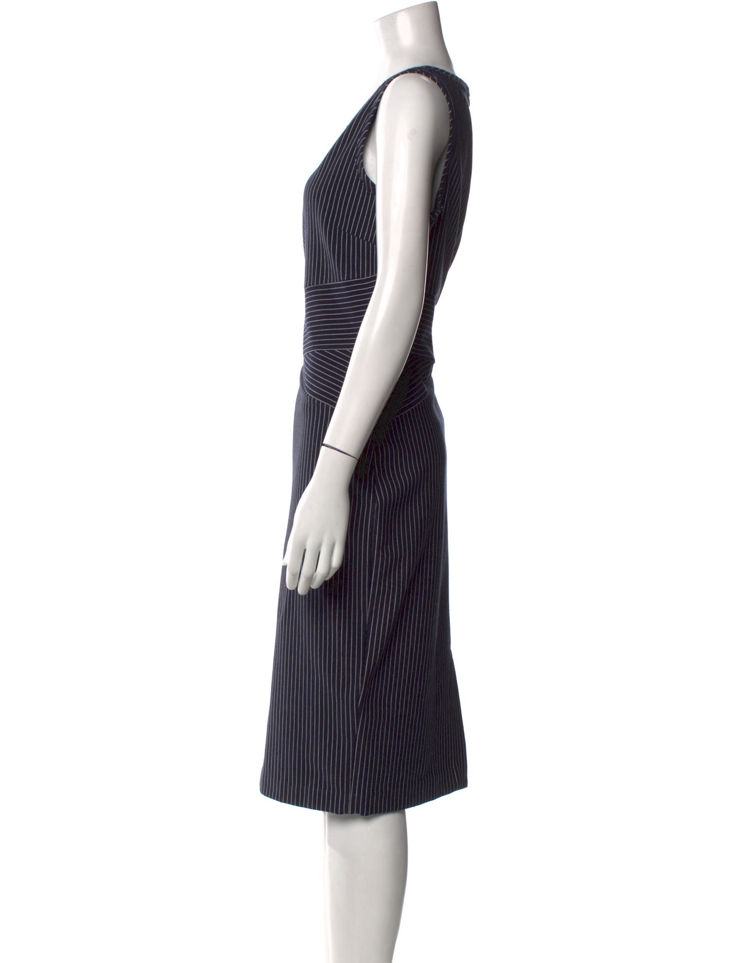 Michael Michael Kors Striped Midi Length Dress