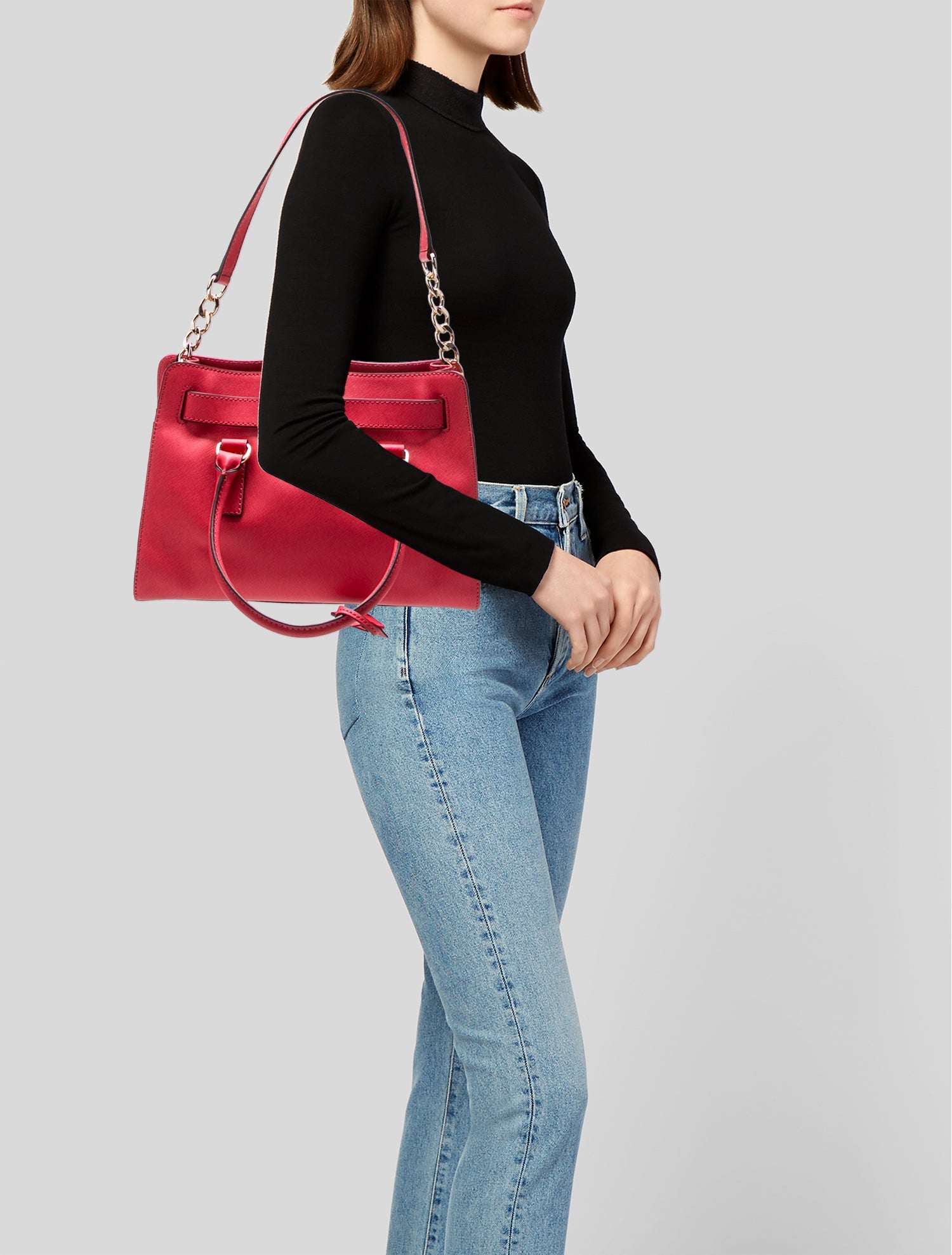 Michael Michael Kors Saffiano Leather Top Handle Bag