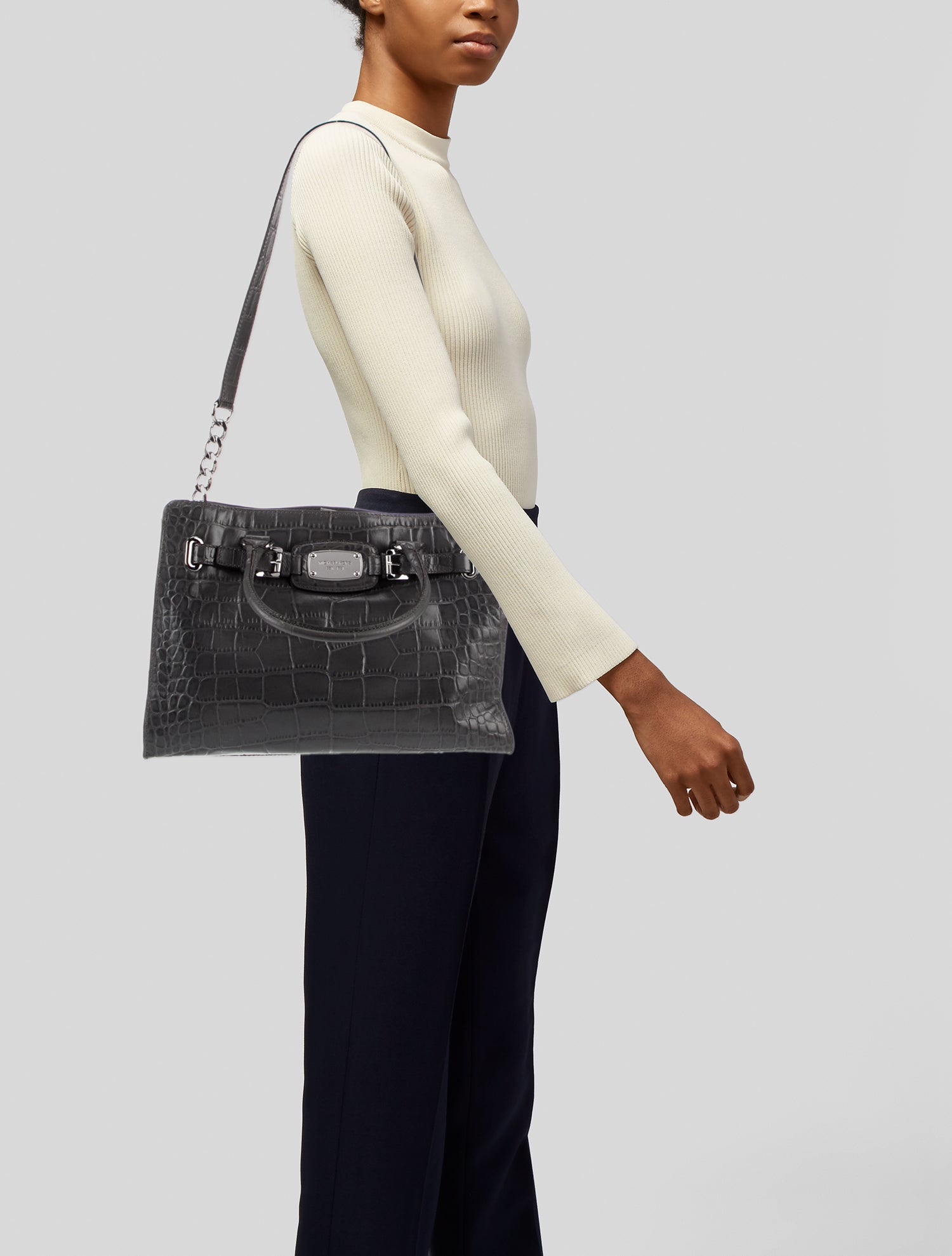 Michael Michael Kors Embossed Leather Shoulder Bag