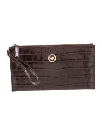 Michael Michael Kors Embossed Leather Clutch