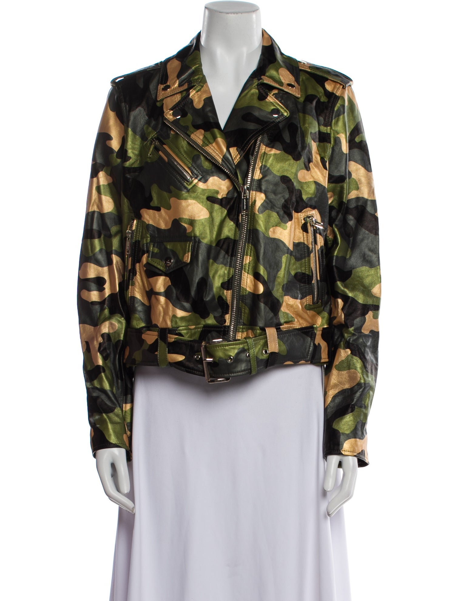 Michael Michael Kors Lamb Leather Floral Print Blazer w/ Tags