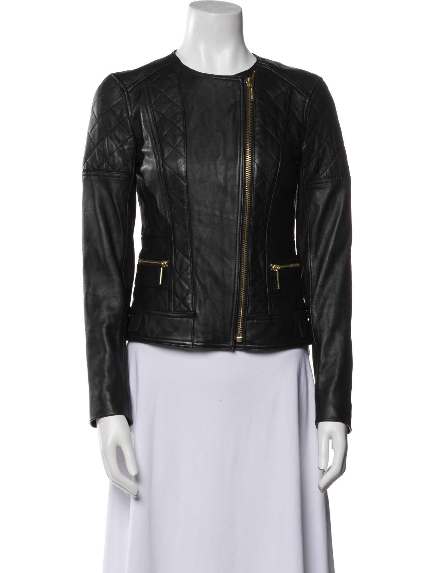 Michael Michael Kors Lamb Leather Biker Jacket