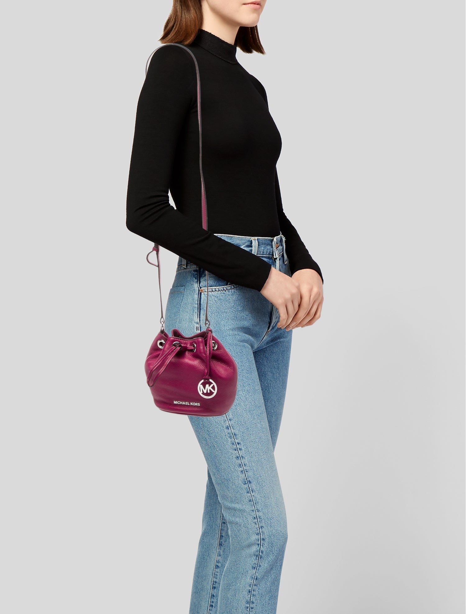 Michael Michael Kors Leather Bucket Bag