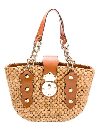 Michael Michael Kors Straw Top Handle Bag