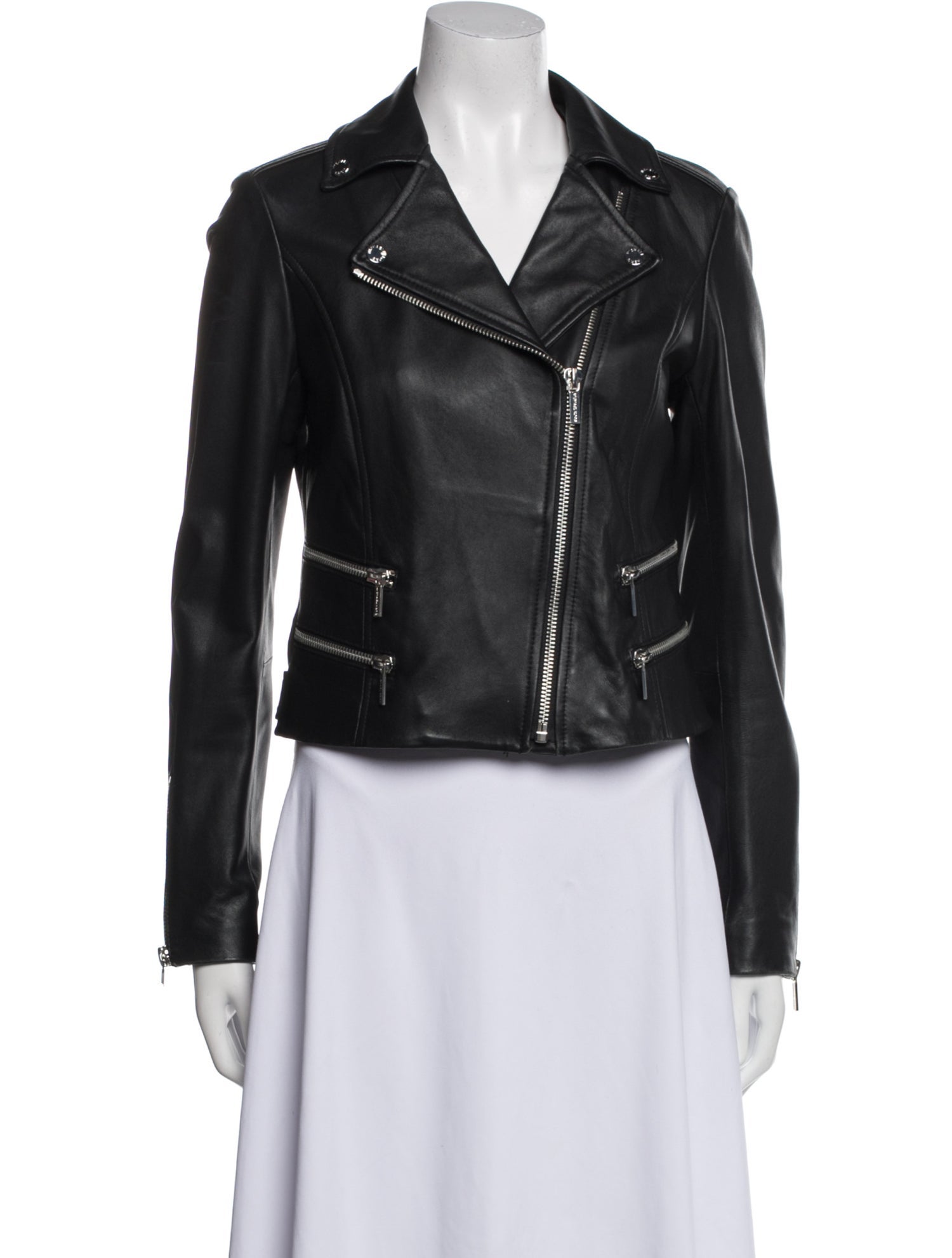 Michael Michael Kors Lamb Leather Biker Jacket
