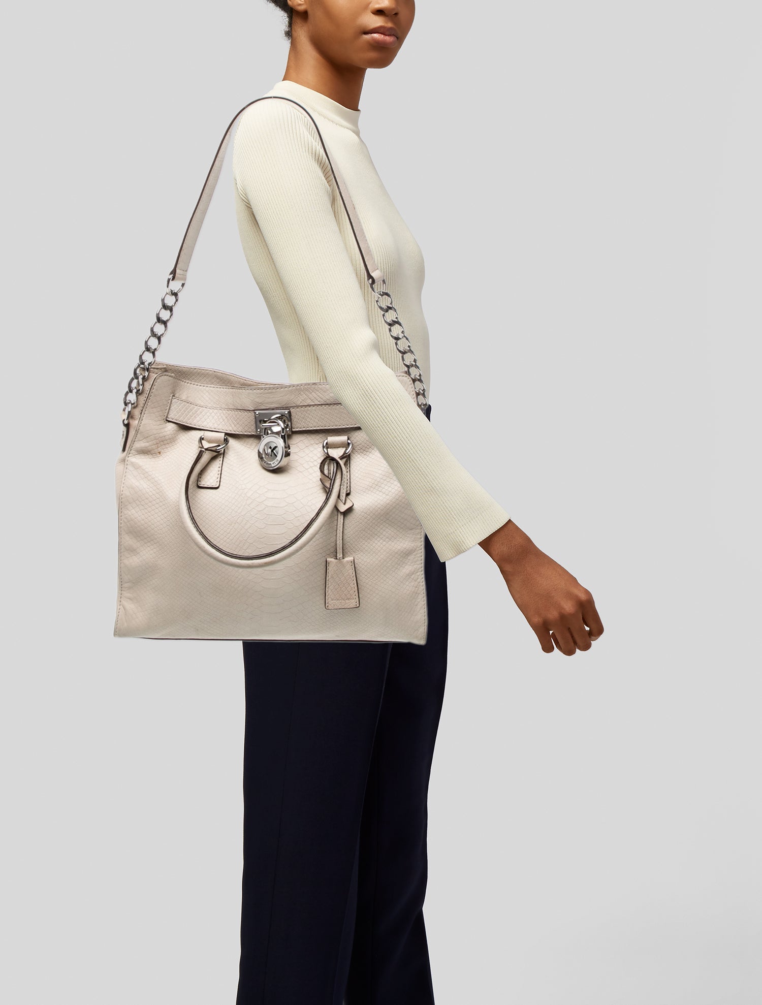 Michael Michael Kors Embossed Leather Shoulder Bag