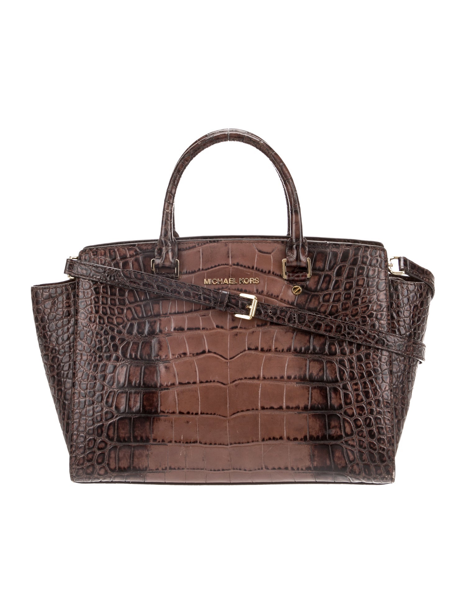 Michael Michael Kors Embossed Leather Top Handle Bag