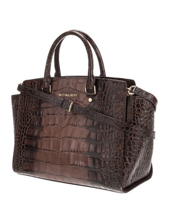 Michael Michael Kors Embossed Leather Top Handle Bag