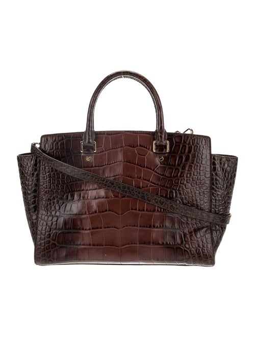 Michael Michael Kors Embossed Leather Top Handle Bag