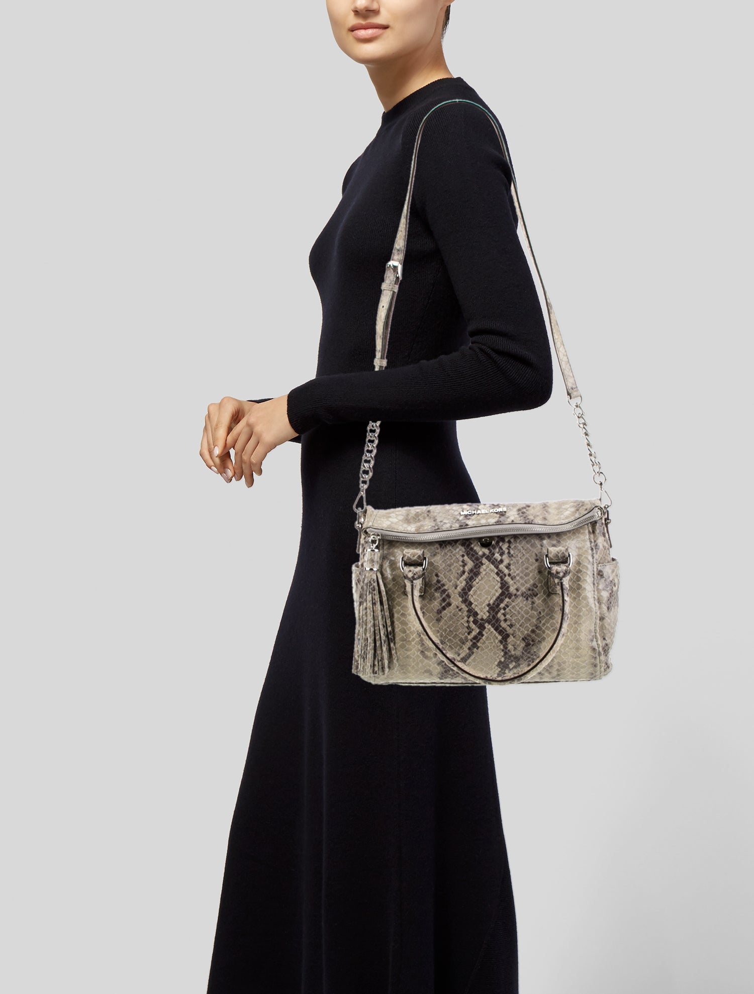 Michael Michael Kors Embossed Leather Top Handle Bag