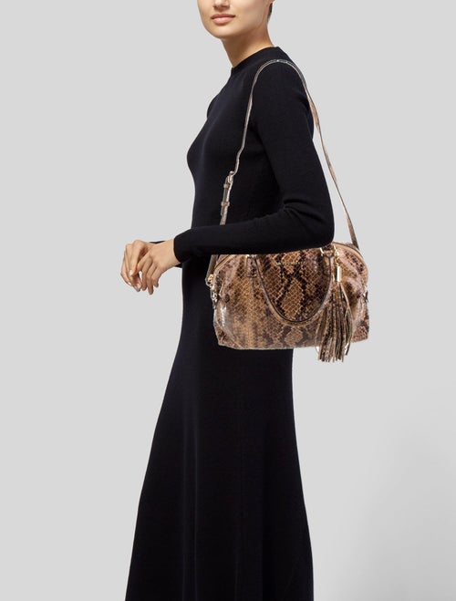 Michael Michael Kors Embossed Leather Top Handle Bag