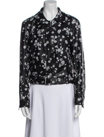 Michael Michael Kors Faux Leather Floral Print Jacket