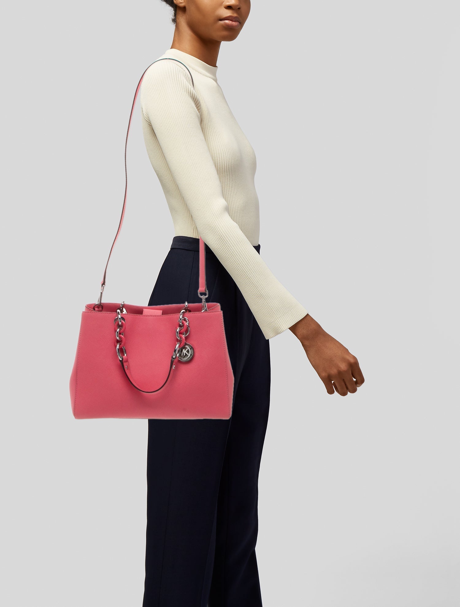 Michael Michael Kors Saffiano Leather Top Handle Bag