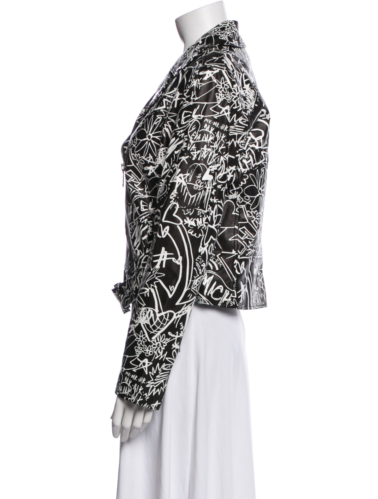 Michael Michael Kors Lamb Leather Floral Print Blazer w/ Tags