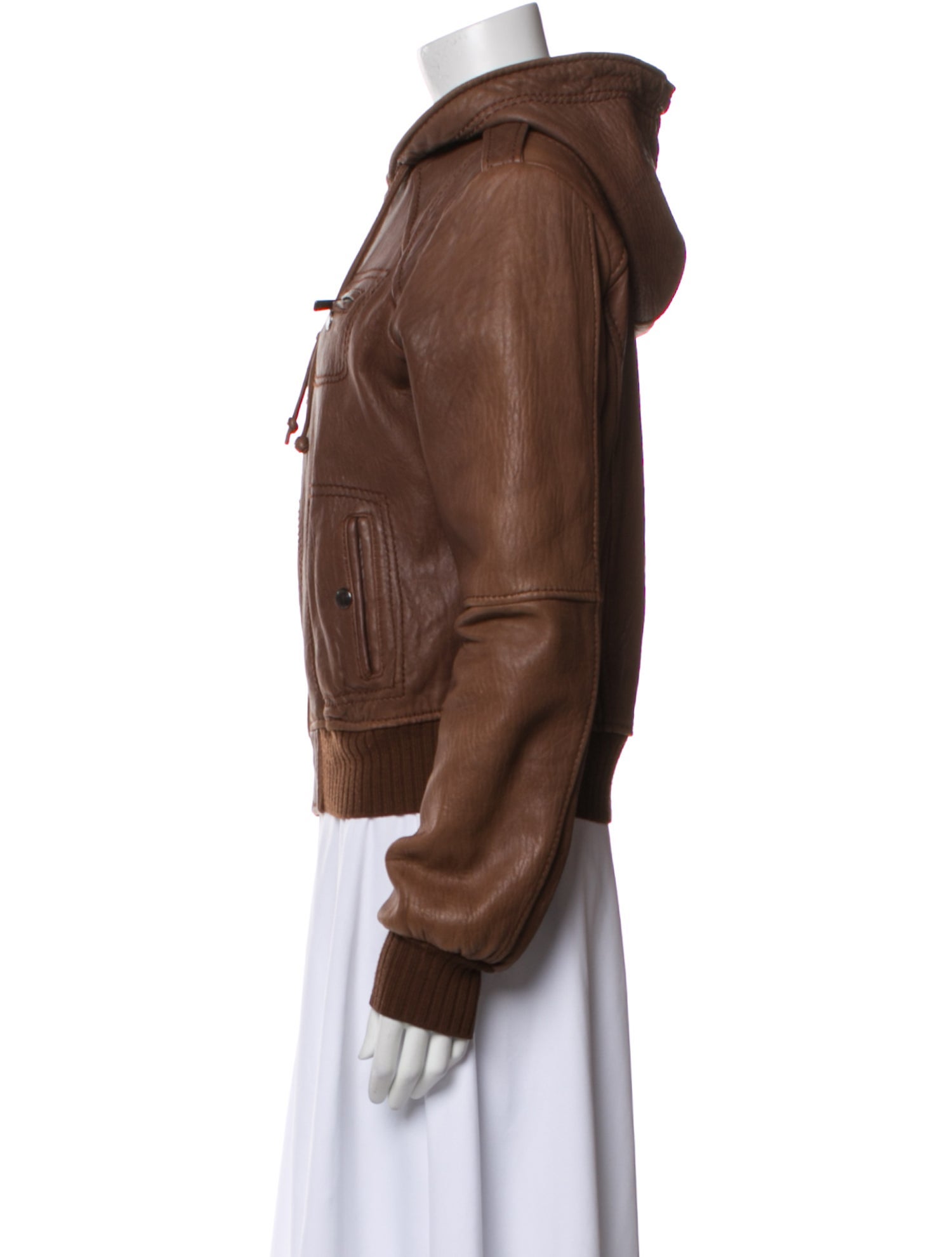 Michael Michael Kors Leather Bomber Jacket