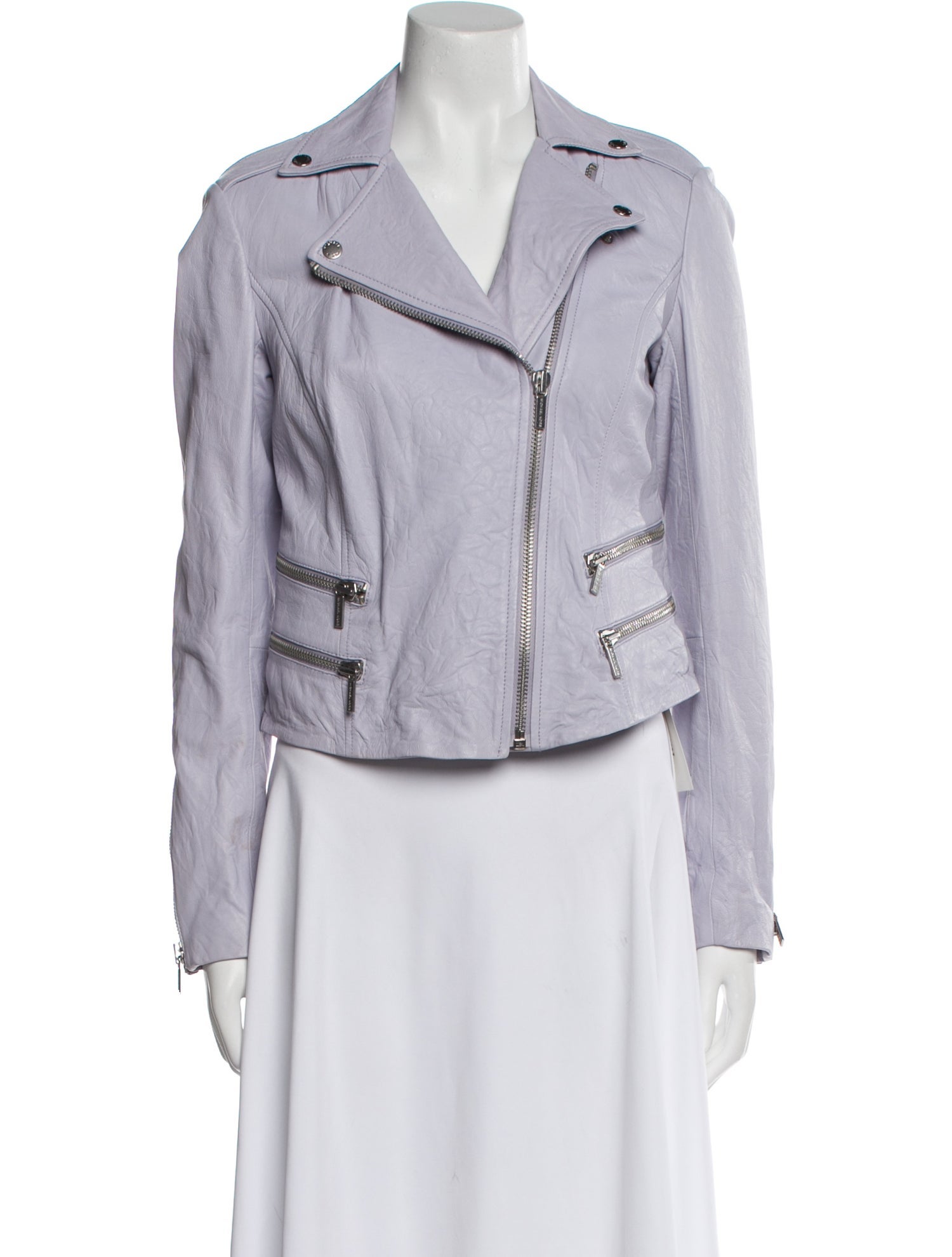 Michael Michael Kors Lamb Leather Biker Jacket