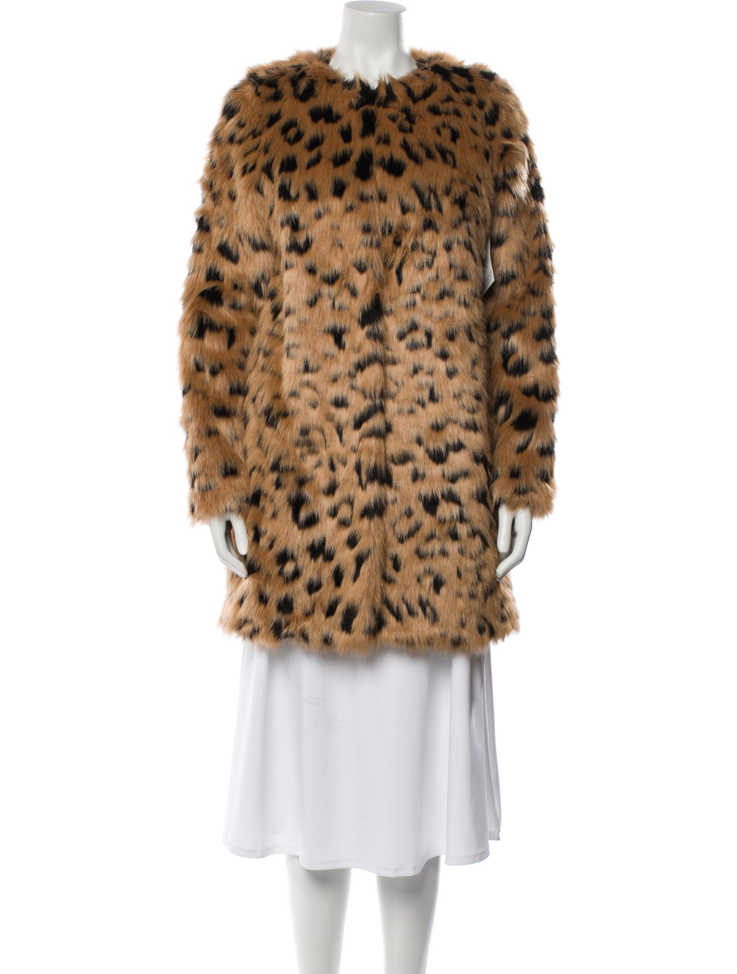 Michael Michael Kors Faux Fur Animal Print Faux Fur Coat