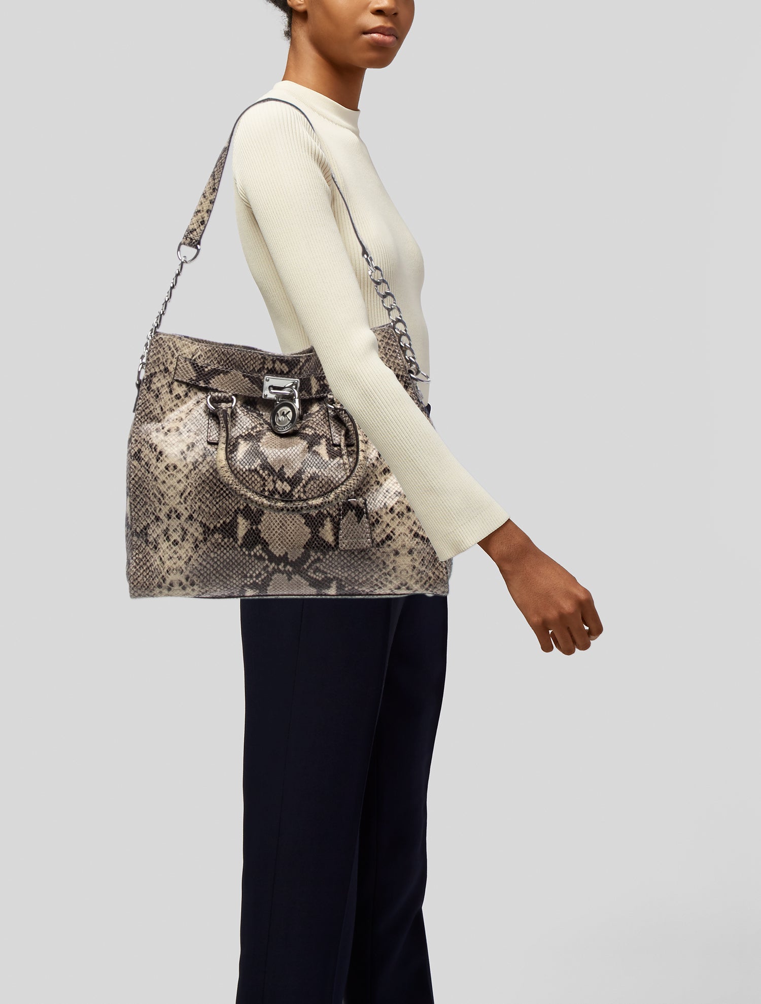 Michael Michael Kors Snakeskin Top Handle Bag