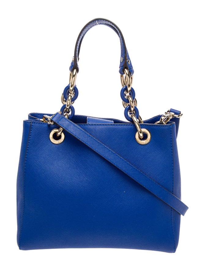 Michael Michael Kors Saffiano Leather Top Handle Bag - Blue Handle Bags ...