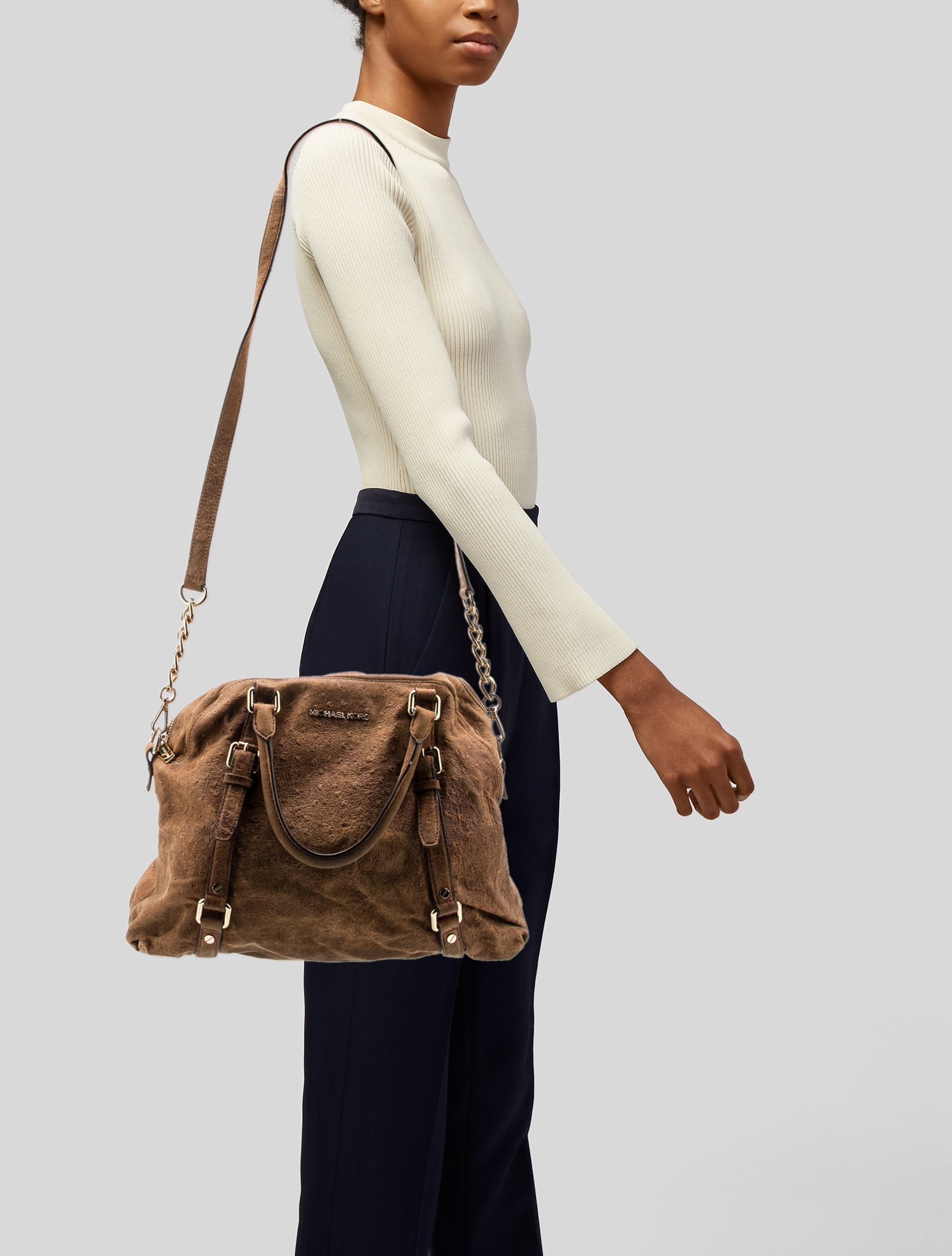 Michael Michael Kors Suede Top Handle Bag