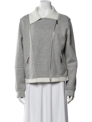 Pre-owned Michael Michael Kors Biker Jacket In Gray