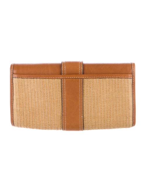 Michael Michael Kors Leather-Trimmed Straw Clutch